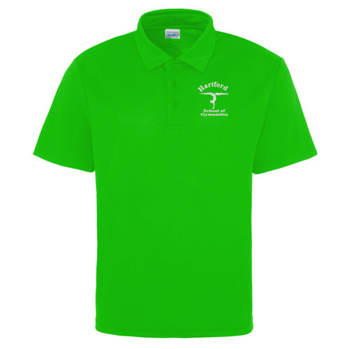 Hartford School Of Gymnastics Cool Polo Shirt – Adult (Green) Thumbnail