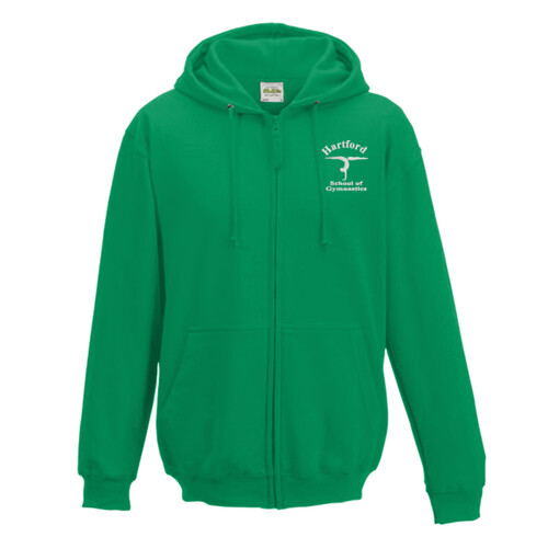 Hartford School of Gymnastics Premium Zip Hoodie – Adult (Green) Thumbnail