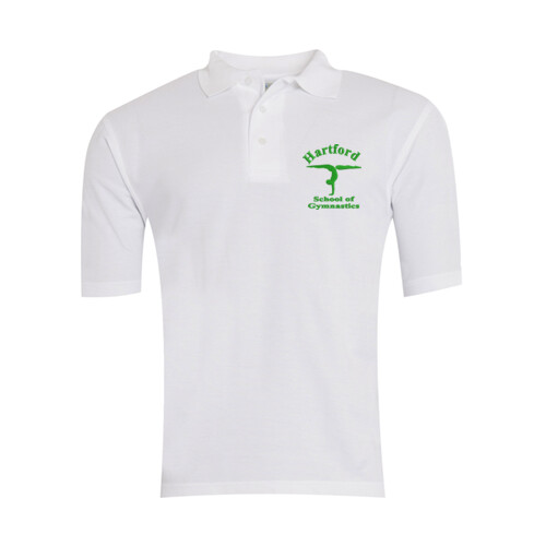Hartford School Of Gymnastics Classic Polo Shirt – Junior (White) Thumbnail
